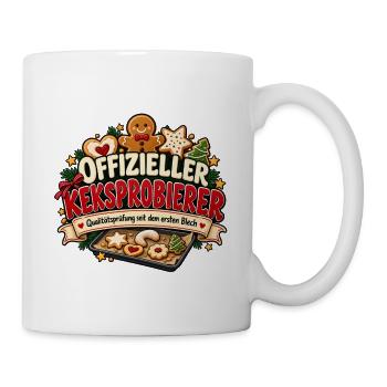Offizieller Keksprobierer Lustiges Weihnachtsmotiv - Tasse - Weiß - Rechts