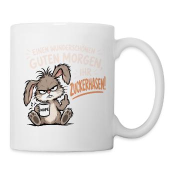 Morgenmuffel Hase - Tasse - Weiß - Rechts