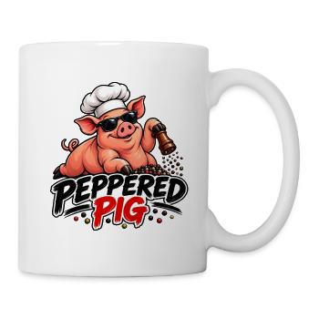 Peppered Pig Kochchef Cartoon - Tasse - Weiß - Rechts
