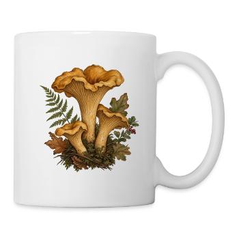 Pfifferlinge Pilzsammler Natur Wald Geschenk - Tasse - Weiß - Rechts