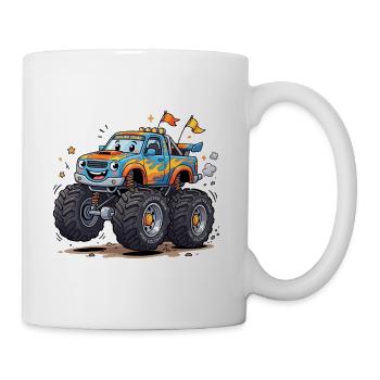 Flammen-Monstertruck Cruiser - Tasse - Weiß - Rechts