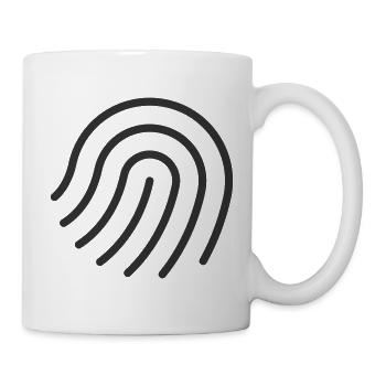 Fingerabdruck-Authentifizierungszeilen-Symbol - Tasse - Weiß - Rechts