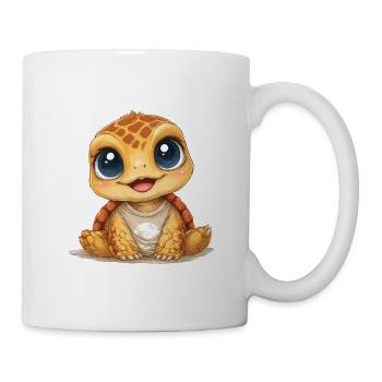 Kuschel Turtle mit großen Augen - Tasse - Weiß - Rechts
