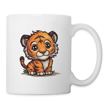 Kuscheliges Tigermotiv – Kleiner Tiger - Tasse - Weiß - Rechts