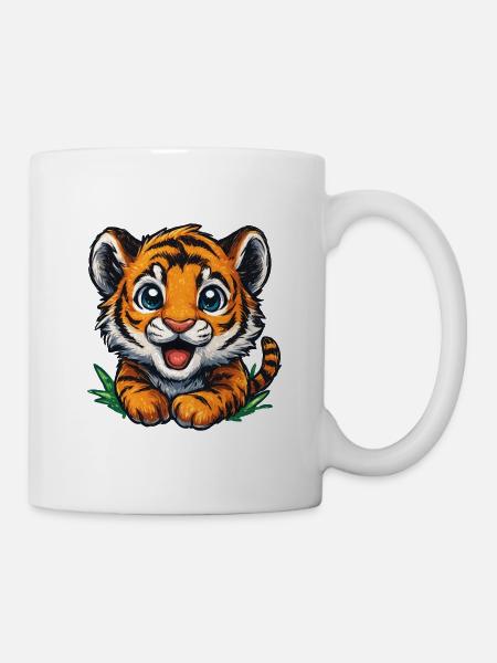 Kuscheltigerchen – Süßes Jungtier - Tasse - Weiß
