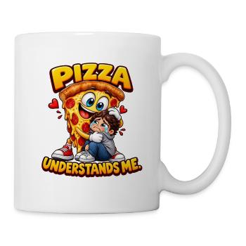 Lustige Pizza versteht mich - Tasse - Weiß - Rechts