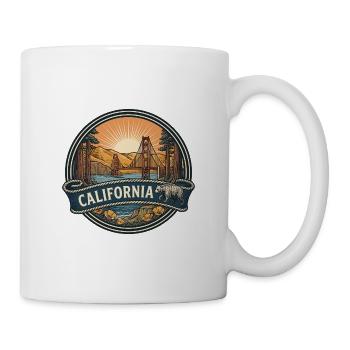 California Golden Gate Vintage-Reisegeschenk - Tasse - Weiß - Rechts