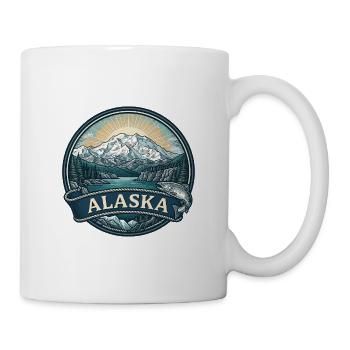 Alaska Denali Mountain Vintage-Reisegeschenk - Tasse - Weiß - Rechts