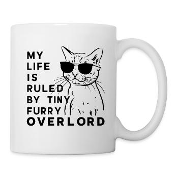 Kleiner pelziger Overlord-Katzen-Humor - Tasse - Weiß - Rechts