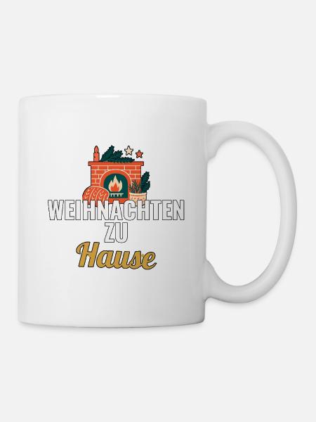 Weihnachten zu Hause Motiv - Tasse - Weiß