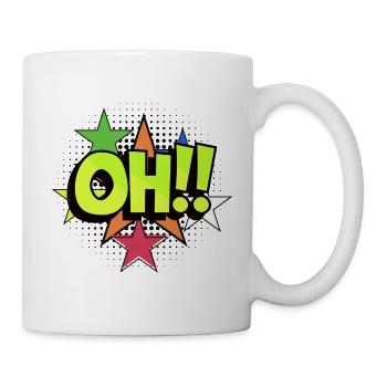 OH Pop Art Burst Neon Stars - Tasse - Weiß - Rechts
