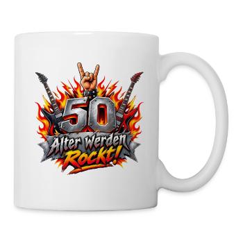 50 Jahre , 50.Geburtstag,  älter Werden Rock - Tasse - Weiß - Rechts