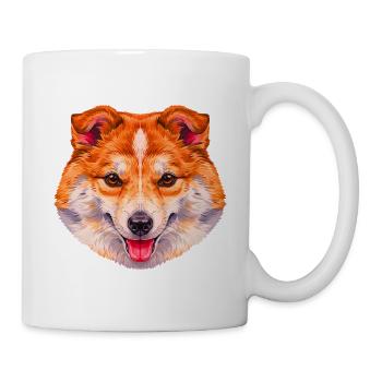 Farbiger langhaar collie Kopf Portrait - Tasse - Weiß - Rechts