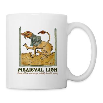 MITTELALTERLICHES LÖWEN-Ostslawisches Manuskript - Tasse - Weiß - Rechts