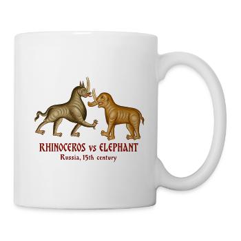 RHINOCEROS vs. ELEFANT: Russland, 15. Jahrhundert - Tasse - Weiß - Rechts