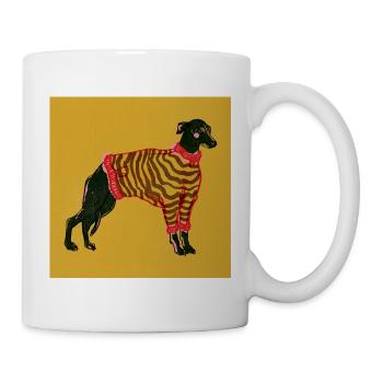 WHIPPET IN STREIFEN - Tasse - Weiß - Rechts