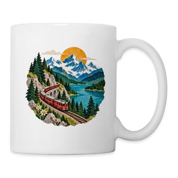 Bergbahn am See Panorama - Tasse - Weiß - Rechts