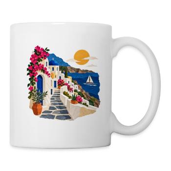 Santorini Küstenpfad - Tasse - Weiß - Rechts