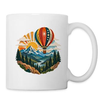 Himmelsballon über Bergwelt - Tasse - Weiß - Rechts