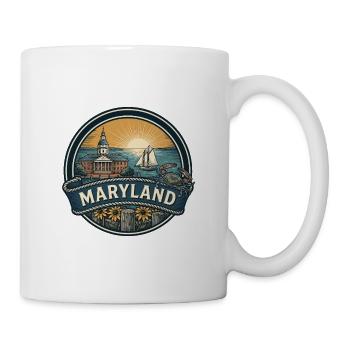 Maryland Chesapeake Bay Vintage Reisegeschenk - Tasse - Weiß - Rechts