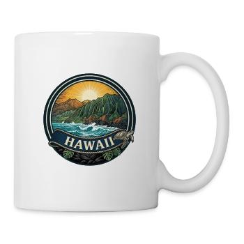 Hawaii Na Pali Coast Retro Surf-Reisegeschenk - Tasse - Weiß - Rechts