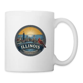 Illinois Chicago Skyline Vintage-Reisegeschenk - Tasse - Weiß - Rechts