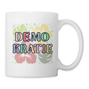 Demokratie Blume - Tasse - Weiß - Rechts