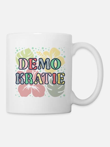 Demokratie Blume - Tasse - Weiß