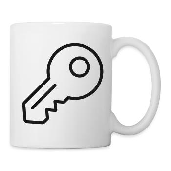 Sicherheits-Schlüsselzeilen-Symbol - Tasse - Weiß - Rechts
