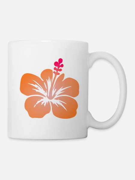 Tropische Blumen - Tasse - Weiß