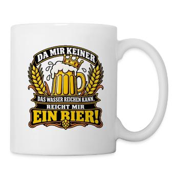 Reicht mir ein Bier! – Bierkrug mit Krone - Tasse - Weiß - Rechts