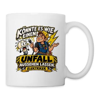 Elektriker – Schwarzer Humor mit Stecker - Tasse - Weiß - Rechts