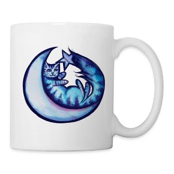 Mondbeschienener Katzen-Zauber - Tasse - Weiß - Rechts