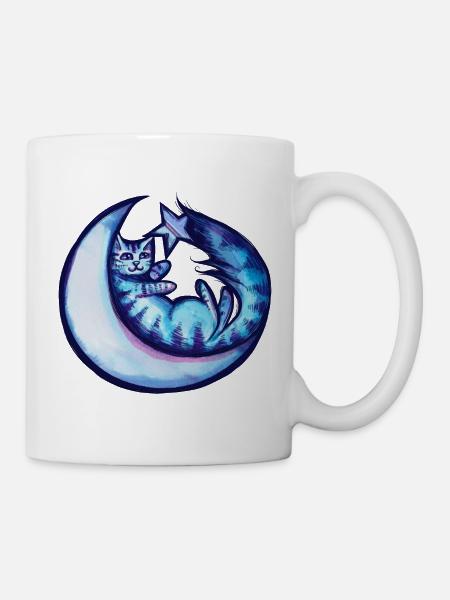 Mondbeschienener Katzen-Zauber - Tasse - Weiß