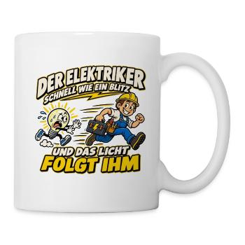 Elektriker – Schnell wie ein Blitz - Tasse - Weiß - Rechts