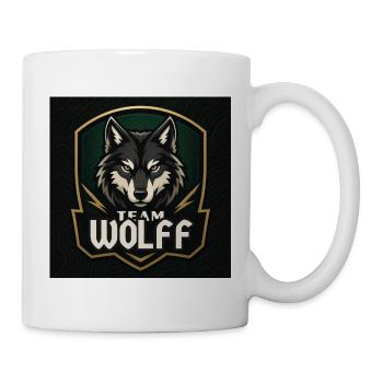Team Wolf Namensschild Familienname Firma Name - Tasse - Weiß - Rechts