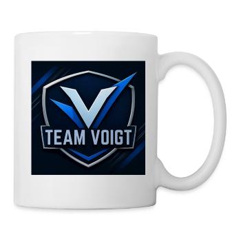 Team Voigt Schild-Logo Familienname Firmenname - Tasse - Weiß - Rechts