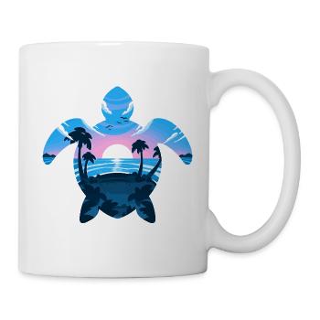 Tropische Schildkröte - Tasse - Weiß - Rechts
