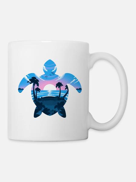 Tropische Schildkröte - Tasse - Weiß
