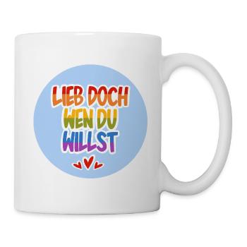 Lieb_doch_wen_du_willst_hellblau - Tasse - Weiß - Rechts