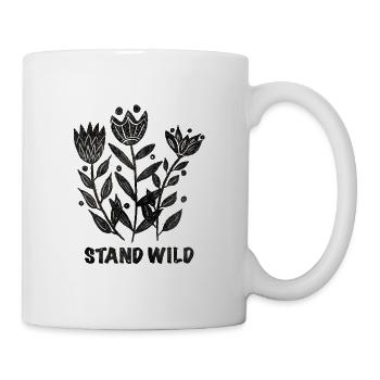 Stand Wild Floral Botanical Print Schwarz - Tasse - Weiß - Rechts