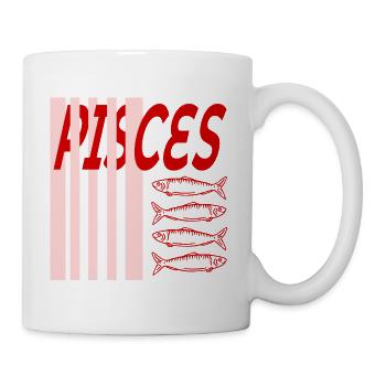 Sternzeichen Geburtstag Fische - Tasse - Weiß - Rechts