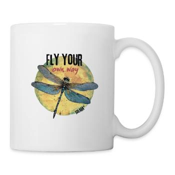 Flieg deinen eigenen Weg, Dragonfly Circle - Tasse - Weiß - Rechts