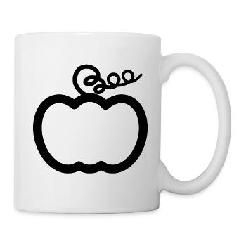 Minimalistischer Kürbis "Boo" - Tasse - Weiß - Rechts