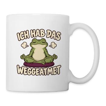 Frosch – Ich hab das weggeatmet - Tasse - Weiß - Rechts