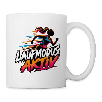 Laufmodus Aktiv - Für Joggerinnen und Laufmädels - Tasse - Weiß - Rechts