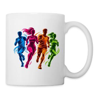 Joggen - Ein Motiv für Joggerinnen und Jogger  - Tasse - Weiß - Rechts