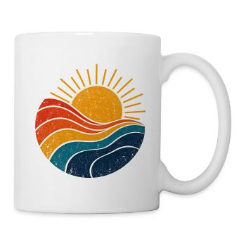 Sun & Wave – Retro-Sonne im Vintage-Look - Tasse - Weiß - Rechts