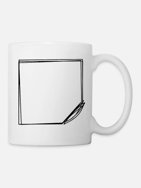 Haftnotiz handgezeichnet - Tasse - Weiß