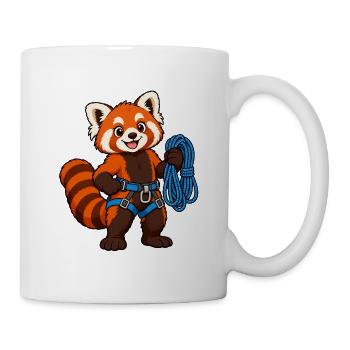 Klettern des Roten Pandas mit Seil - Tasse - Weiß - Rechts